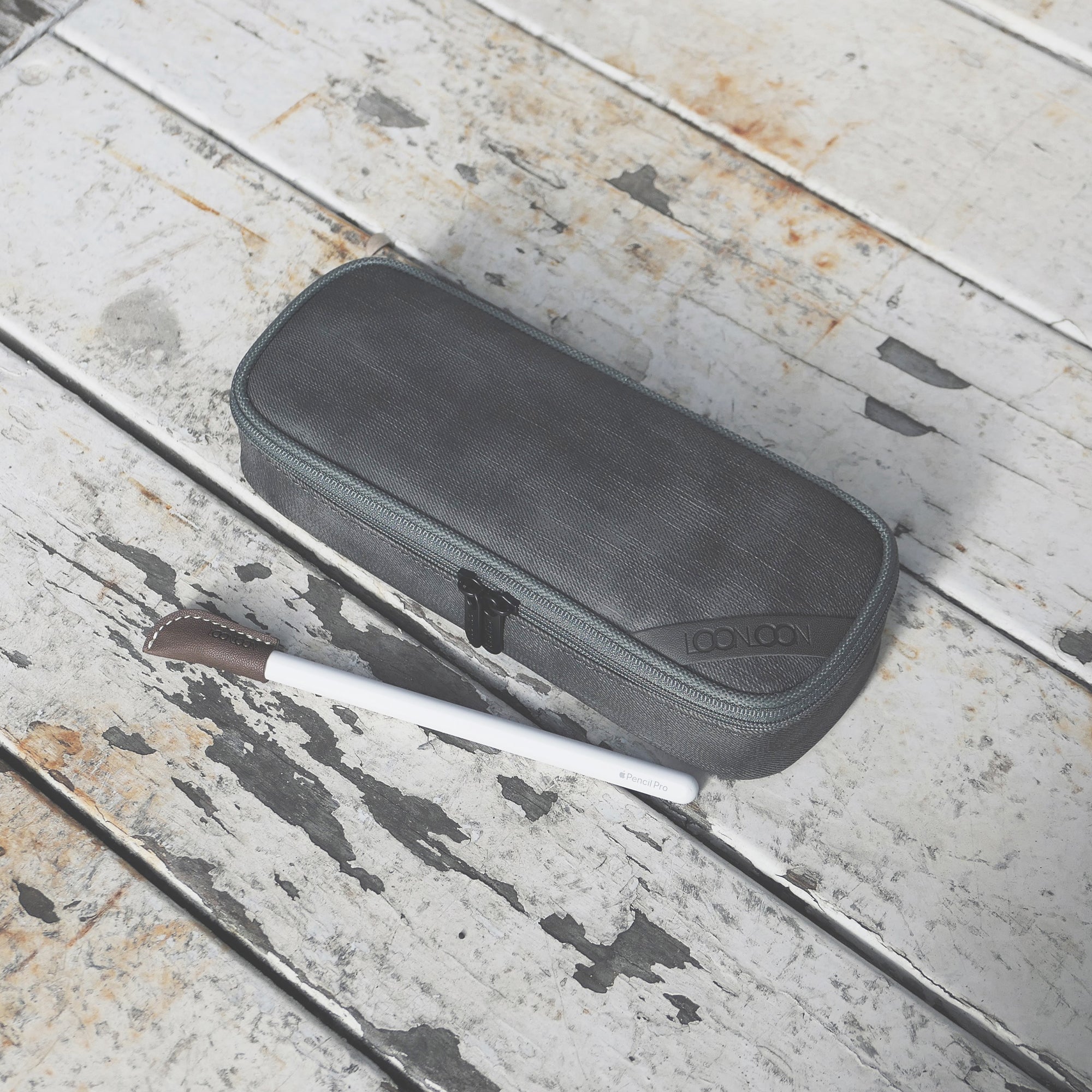 LOONLOON 600 ウォッシュド ペンケース (フォギーグレー)