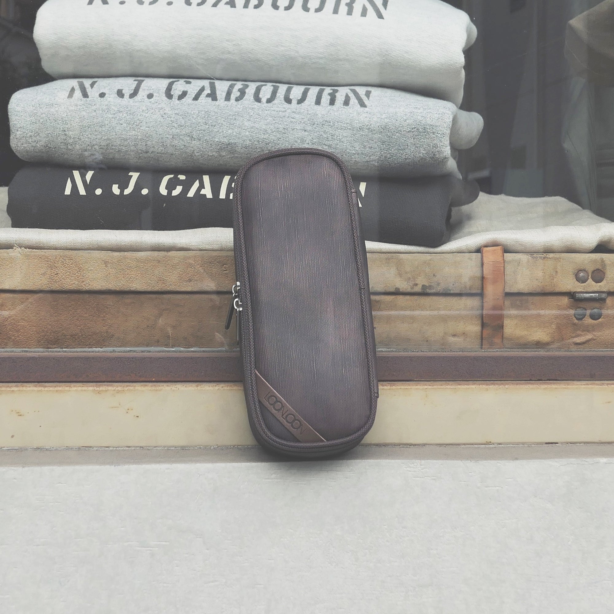 LOONLOON 600 ウォッシュド ペンケース (ラストブラウン)